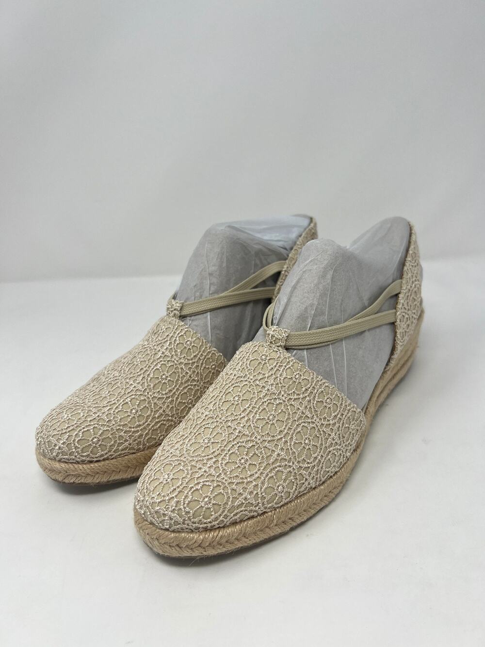 LifeStride Women's 9.5M Katrina Beige Wedge Espadrilles